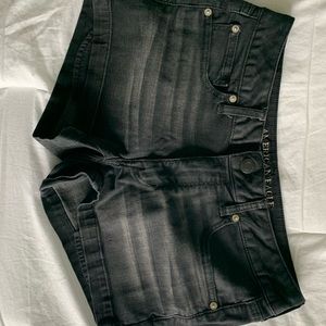 American Eagle, Black Denim Shorts “Shortie”